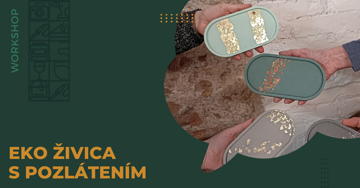 Eko živica s pozlátením - ovál / ginko